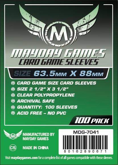 Mayday Games - Card Game Sleeves - Pack of 100 - 63.5X 88 mm - Green | Gear Gaming Fayetteville