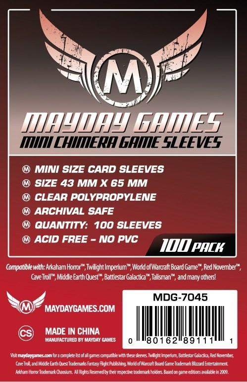 Mayday Games - Mini Chimera Game Sleeves 43 X 65 mm - 100 Pack - Red | Gear Gaming Fayetteville