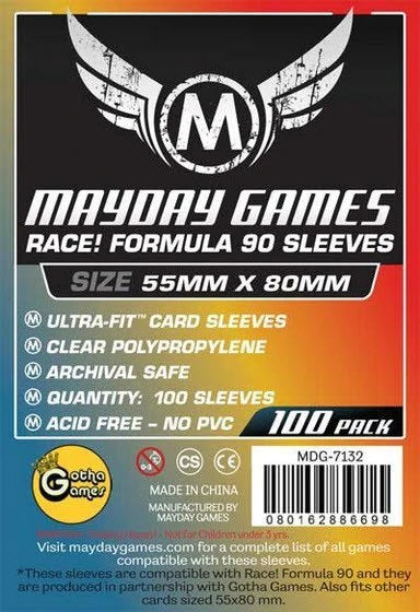 Mayday Games - Race! Formula 90 Card Sleeves (Pack of 100) (55 X 80 mm) | Gear Gaming Fayetteville