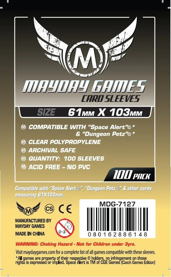 Mayday Games - Magnum Space Card Sleeve 61 X 103 mm Space Alert | Gear Gaming Fayetteville