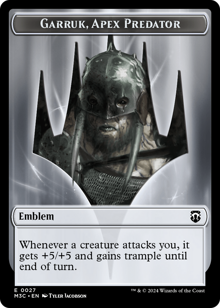 Garruk, Apex Predator Emblem // Saproling Double-Sided Token [Modern Horizons 3 Commander Tokens] | Gear Gaming Fayetteville