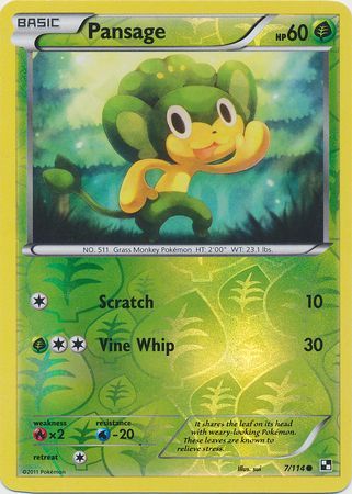 Pansage (7/114) (Energy Holo) [Black & White: Base Set] | Gear Gaming Fayetteville