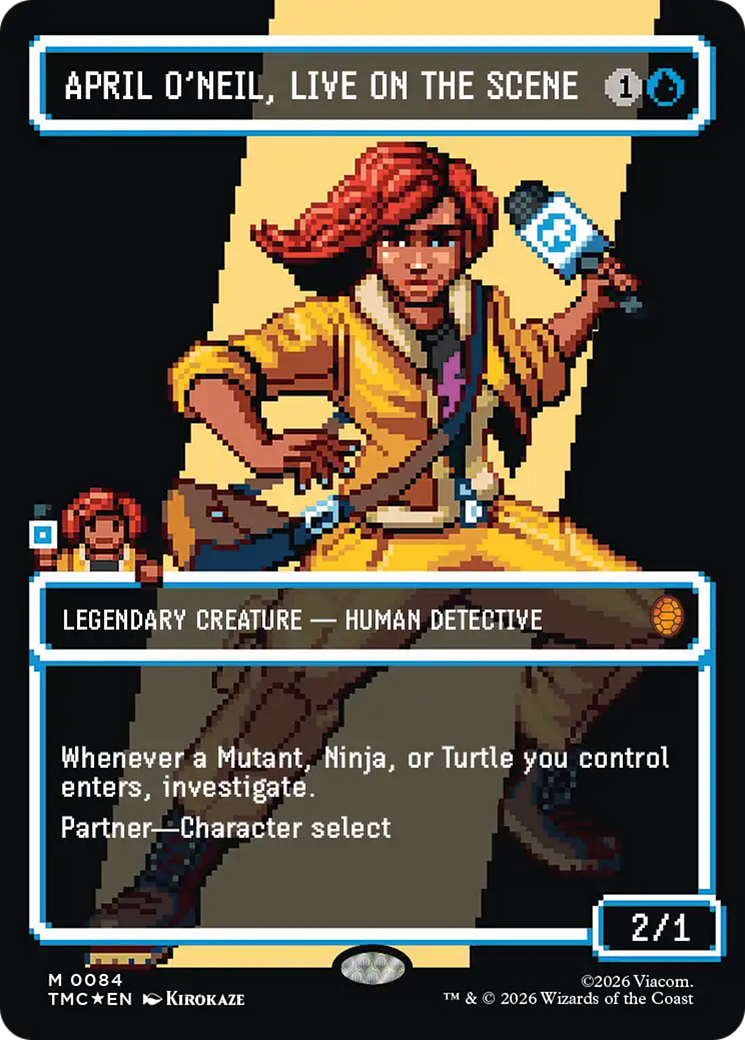 April O'Neil, Live on the Scene (Borderless) (Surge Foil) [Teenage Mutant Ninja Turtles Commander] | Gear Gaming Fayetteville