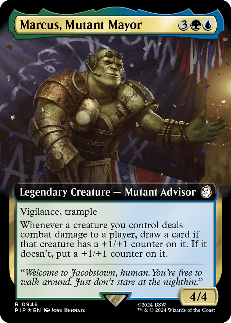 Marcus, Mutant Mayor (Extended Art) (Surge Foil) [Fallout] | Gear Gaming Fayetteville