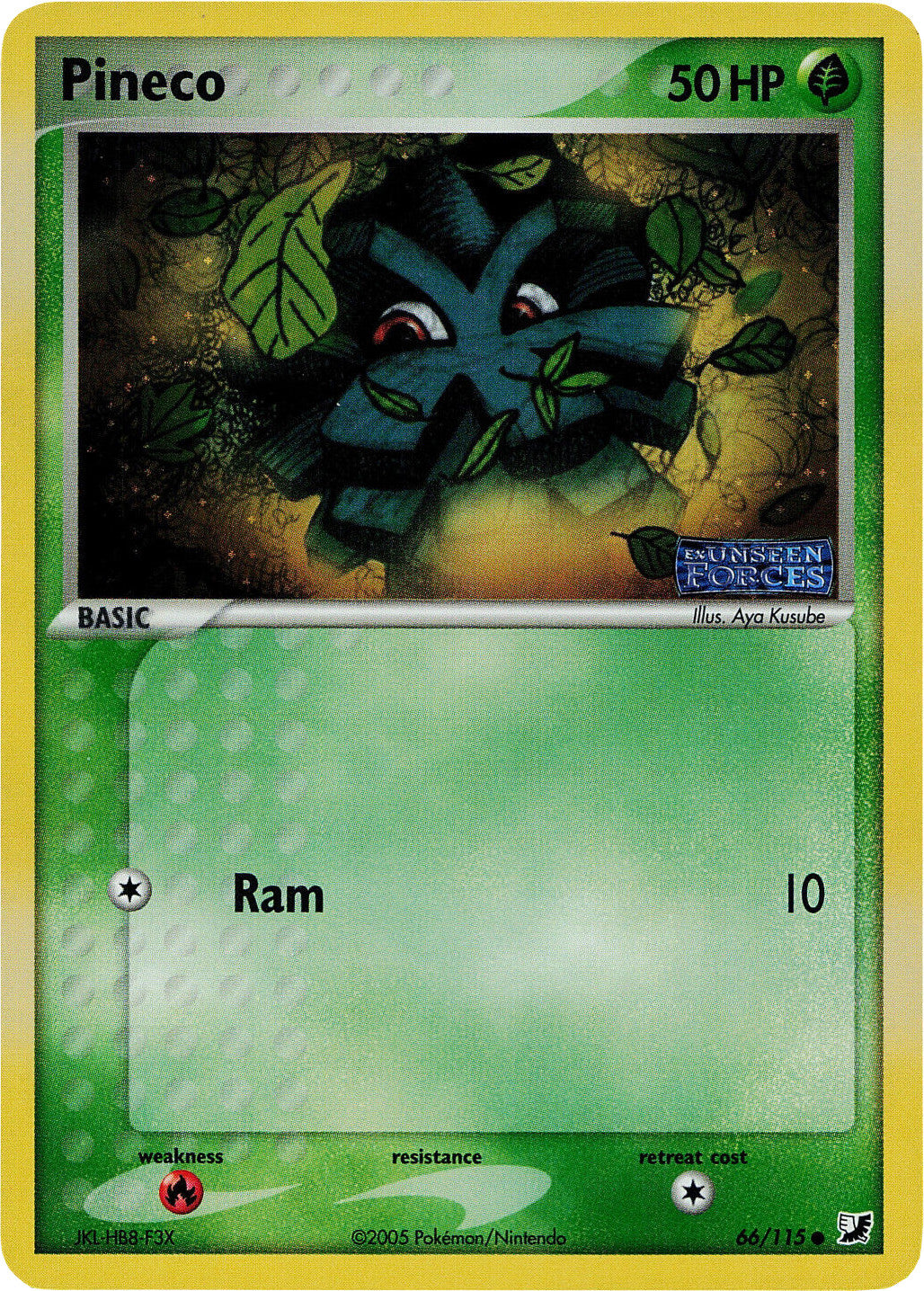 Pineco (66/115) (Stamped) [EX: Unseen Forces] | Gear Gaming Fayetteville