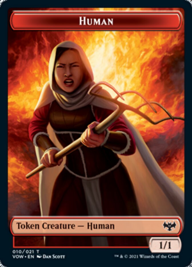 Wolf (011) // Human (010) Double-Sided Token [Innistrad: Crimson Vow Tokens] | Gear Gaming Fayetteville