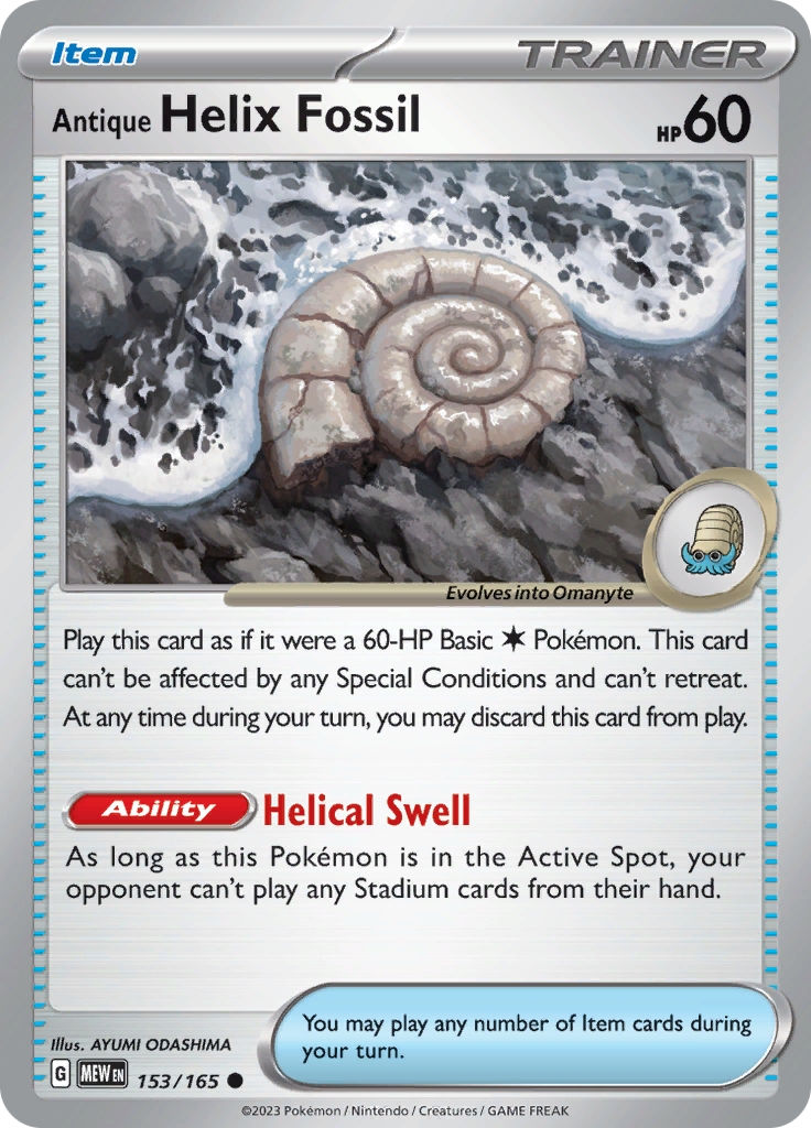 Antique Helix Fossil (153/165) [Scarlet & Violet: 151] | Gear Gaming Fayetteville