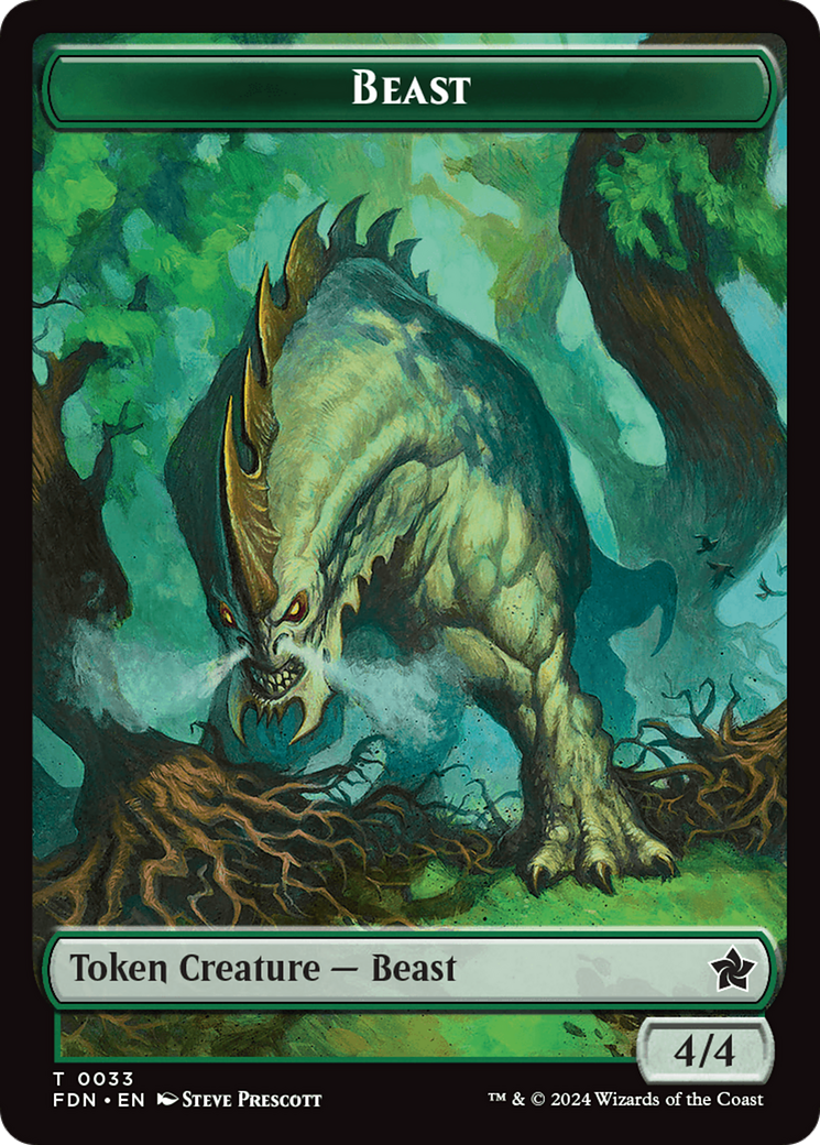 Dog // Beast (0033) Double-Sided Token [Foundations Tokens] | Gear Gaming Fayetteville