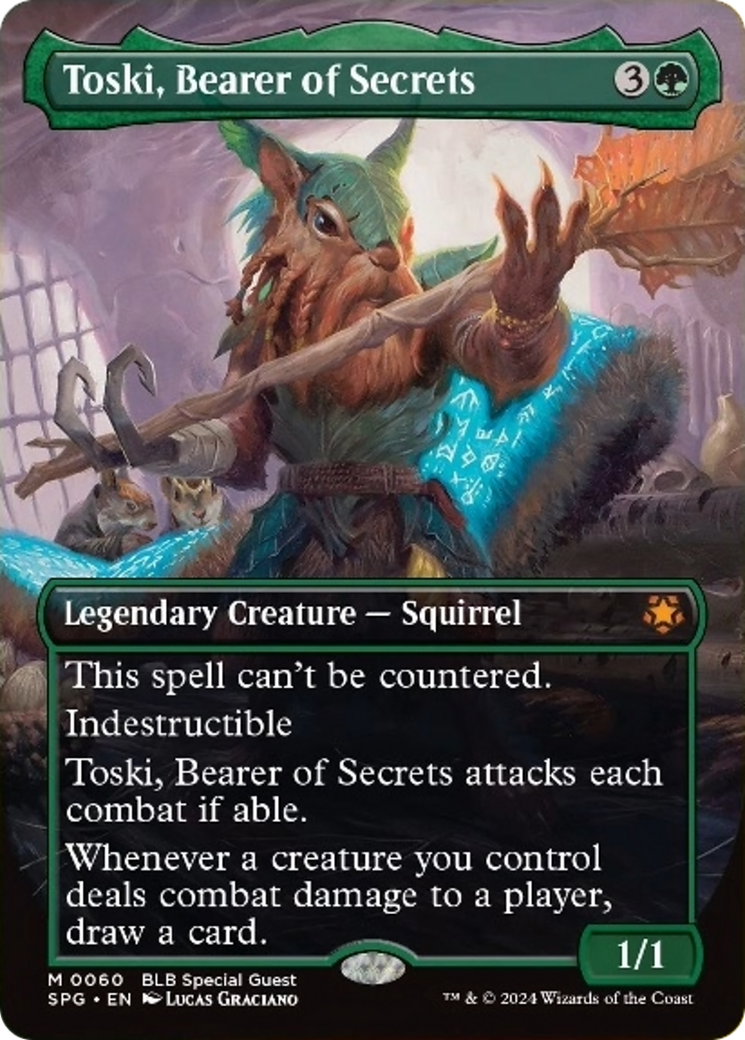 Toski, Bearer of Secrets (Borderless) [Bloomburrow Special Guests] | Gear Gaming Fayetteville