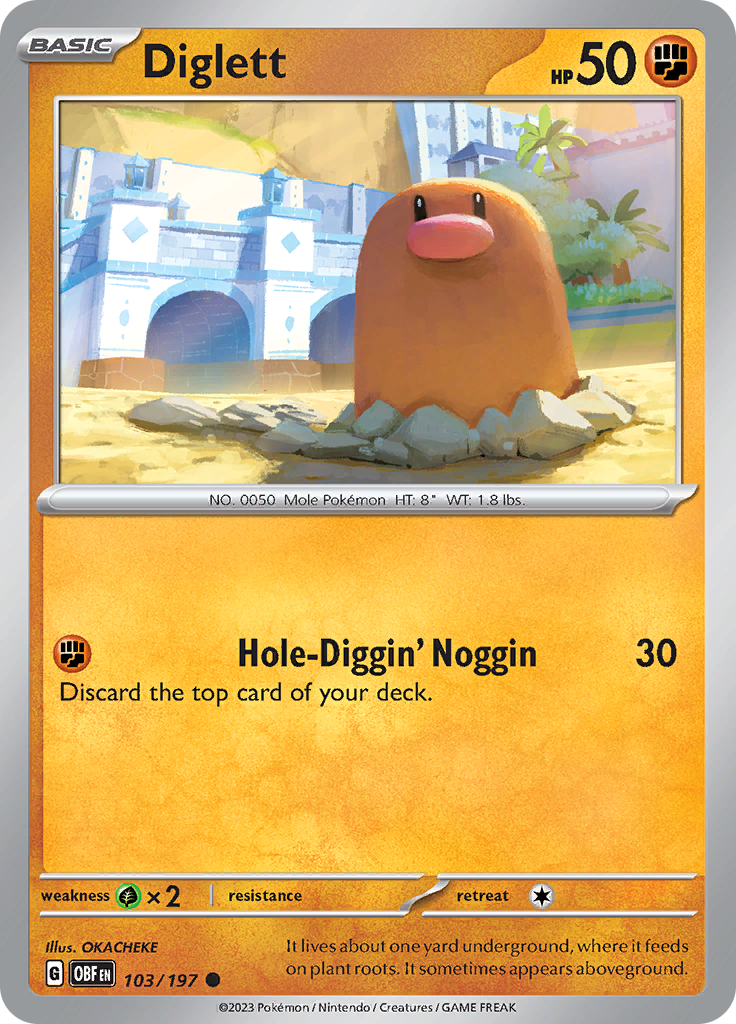 Diglett (103/197) [Scarlet & Violet: Obsidian Flames] | Gear Gaming Fayetteville