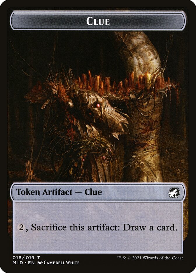 Wolf (014) // Clue (016) Double-Sided Token [Challenger Decks 2022 Tokens] | Gear Gaming Fayetteville