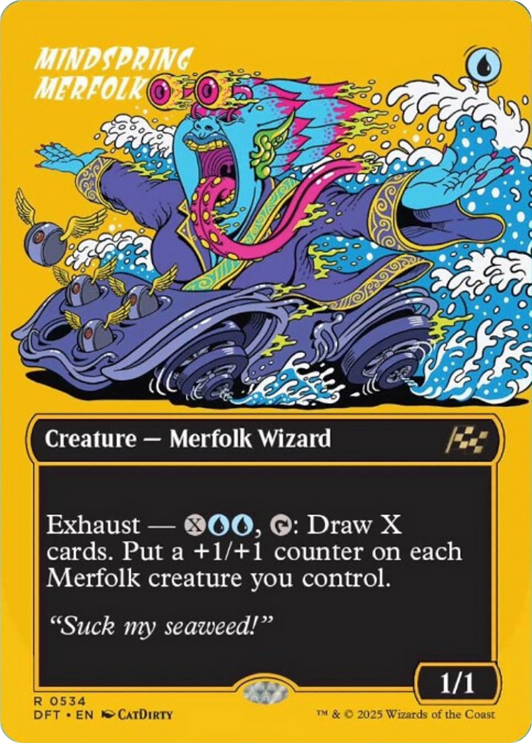 Mindspring Merfolk (Borderless) (First-Place Foil) [Aetherdrift] | Gear Gaming Fayetteville