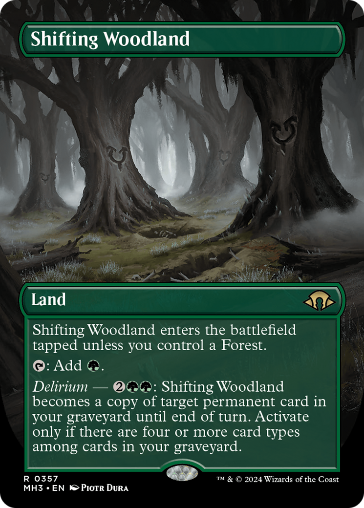 Shifting Woodland (Borderless) [Modern Horizons 3] | Gear Gaming Fayetteville