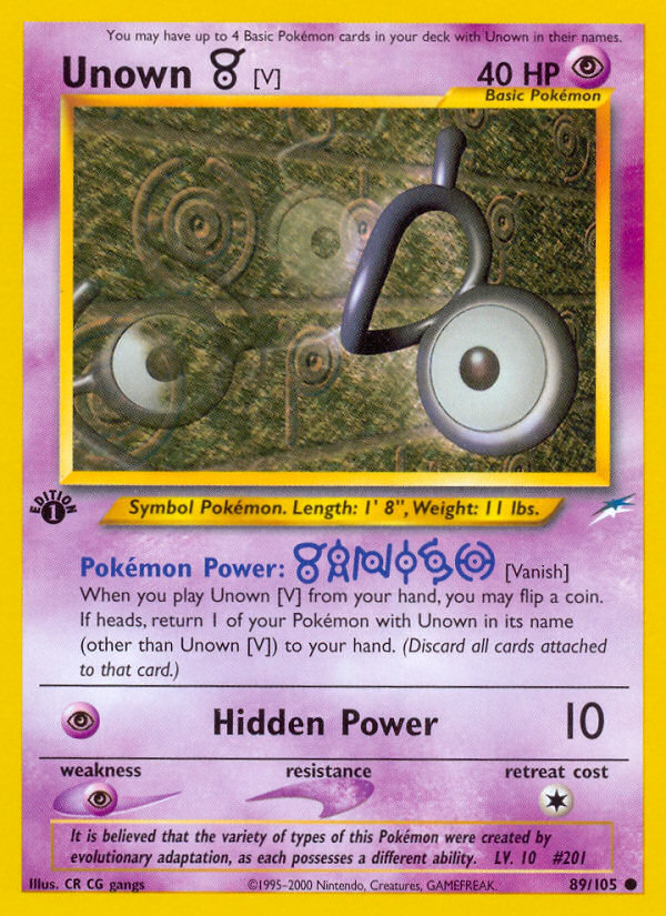 Unown [V] (89/105) [Neo Destiny 1st Edition] | Gear Gaming Fayetteville
