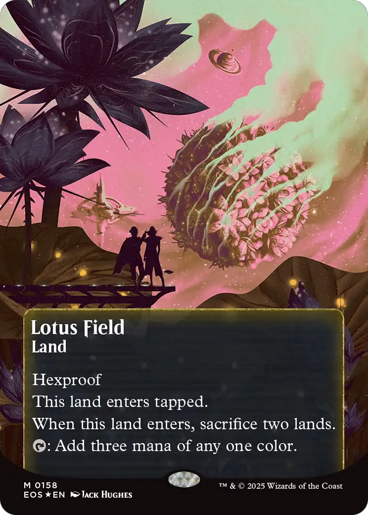 Lotus Field (0158) (Borderless) (Galaxy Foil) [Edge of Eternities: Stellar Sights] | Gear Gaming Fayetteville