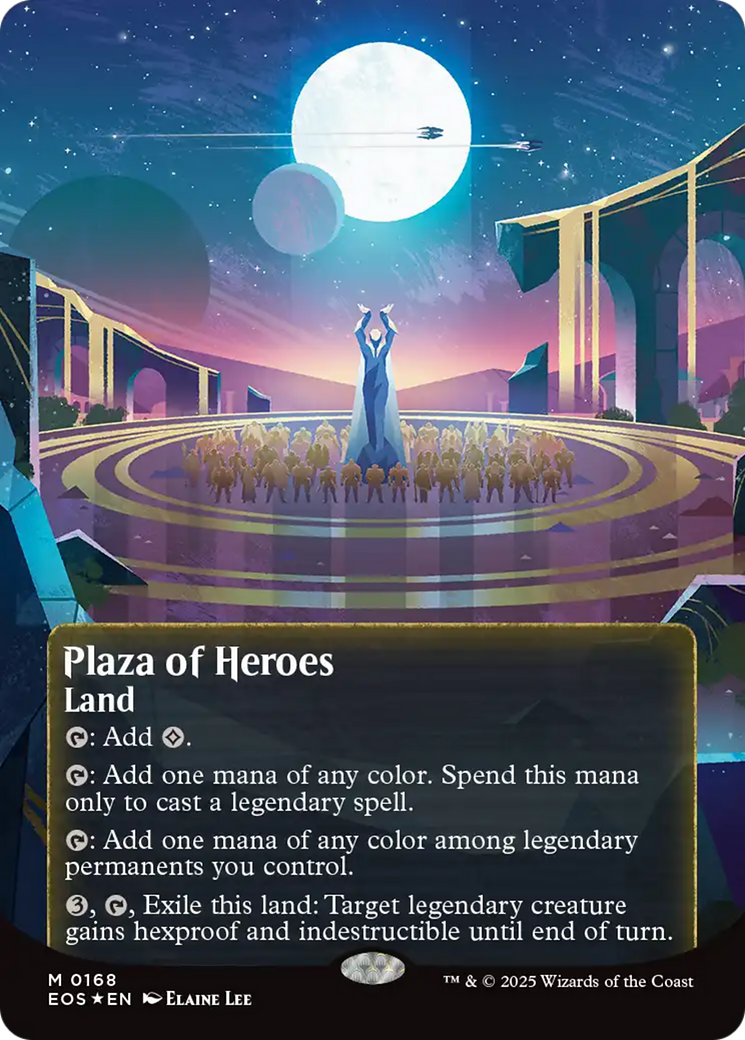 Plaza of Heroes (0168) (Borderless) (Galaxy Foil) [Edge of Eternities: Stellar Sights] | Gear Gaming Fayetteville