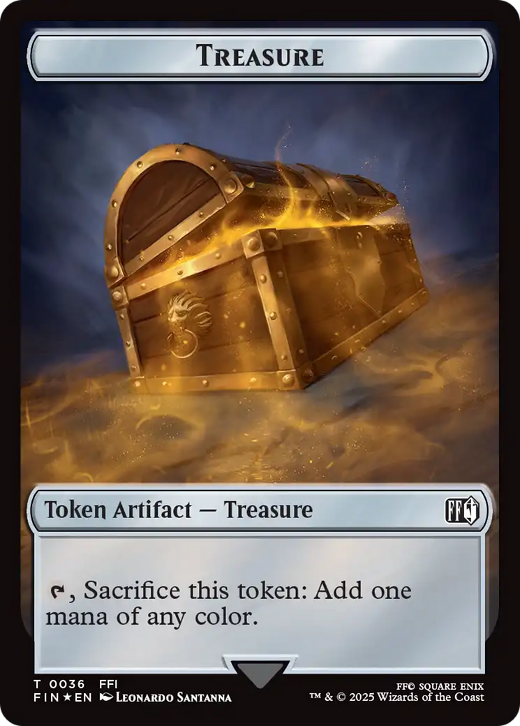 Clue // Treasure Double-Sided Token (Surge Foil) [FINAL FANTASY Commander Tokens] | Gear Gaming Fayetteville