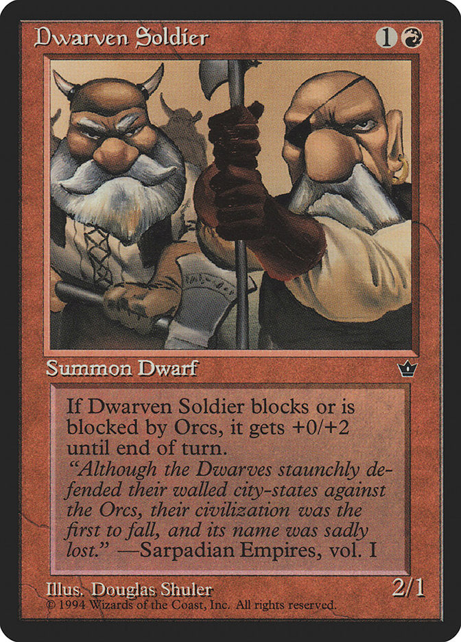 Dwarven Soldier (Douglas Shuler) [Fallen Empires] | Gear Gaming Fayetteville