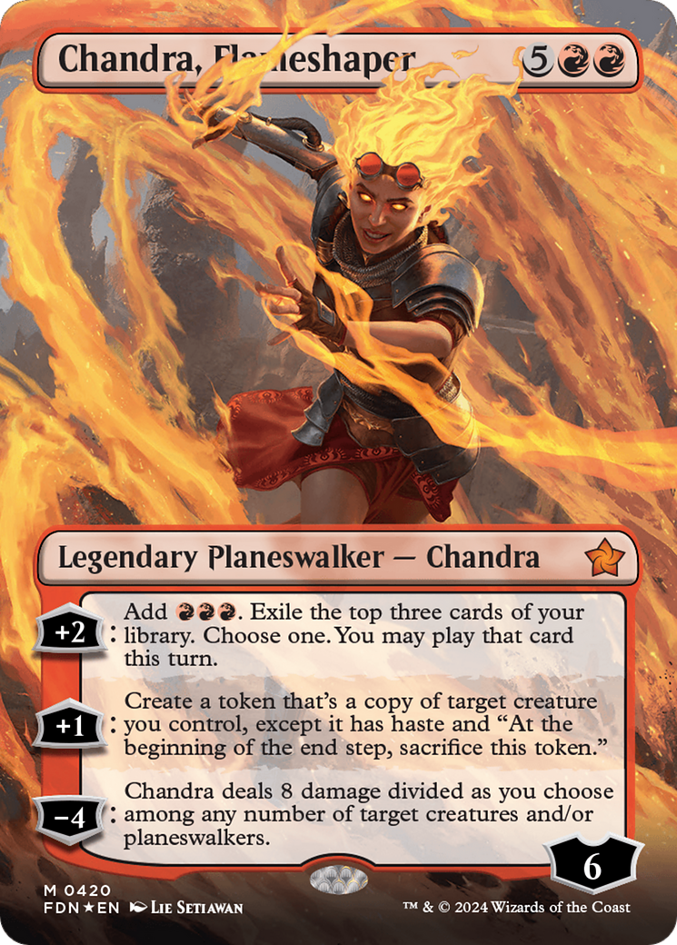 Chandra, Flameshaper (Borderless) (Mana Foil) [Foundations] | Gear Gaming Fayetteville