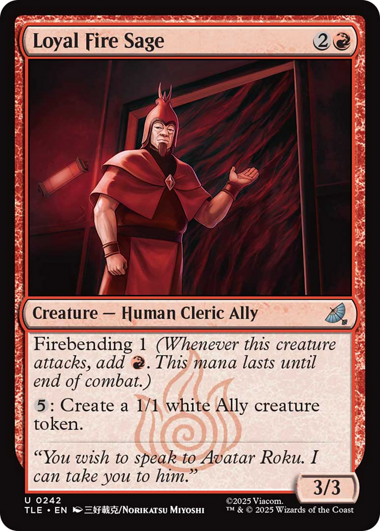 Loyal Fire Sage [Avatar: The Last Airbender: Eternal-Legal] | Gear Gaming Fayetteville