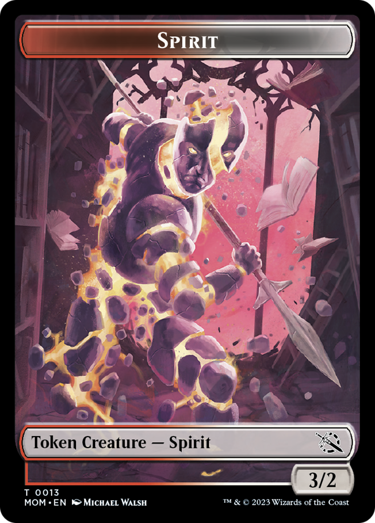 Warrior // Spirit (13) Double-Sided Token [March of the Machine Tokens] | Gear Gaming Fayetteville