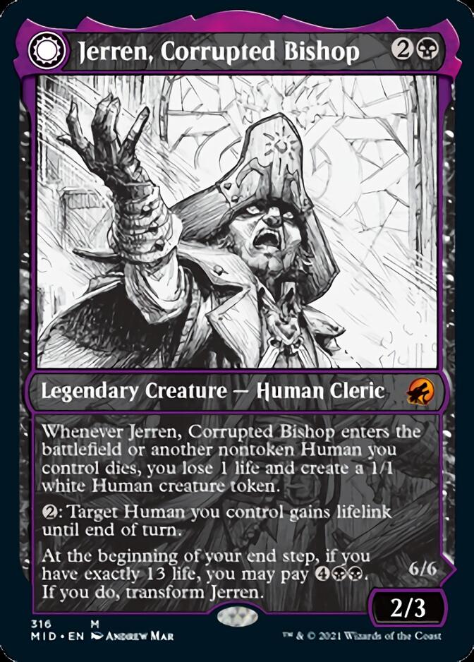 Jerren, Corrupted Bishop // Ormendahl, the Corrupted (Showcase Eternal Night) [Innistrad: Midnight Hunt] | Gear Gaming Fayetteville