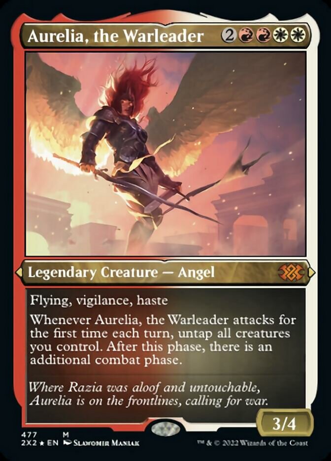 Aurelia, the Warleader (Foil Etched) [Double Masters 2022] | Gear Gaming Fayetteville