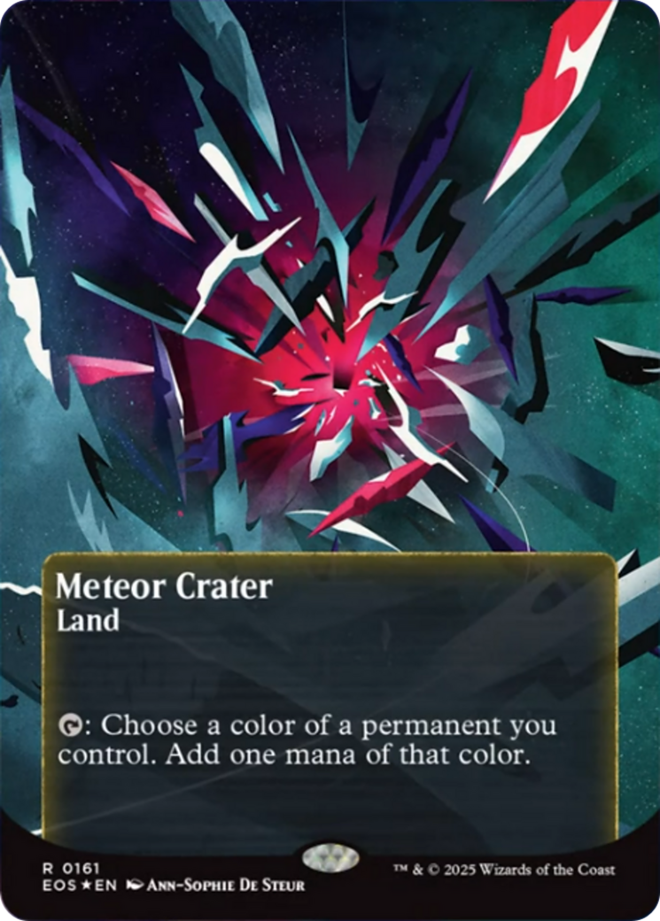 Meteor Crater (0161) (Borderless) (Galaxy Foil) [Edge of Eternities: Stellar Sights] | Gear Gaming Fayetteville