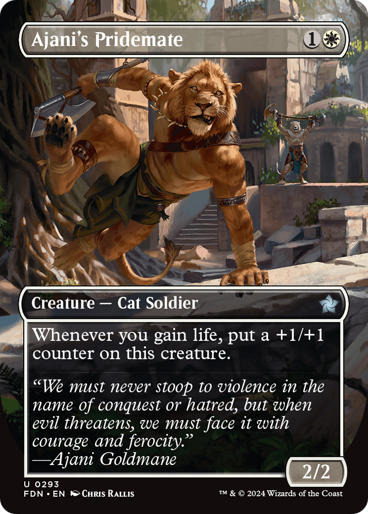 Ajani's Pridemate (Borderless) [Foundations] | Gear Gaming Fayetteville