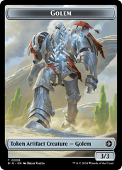 Mercenary // Golem Double-Sided Token [Outlaws of Thunder Junction Tokens] | Gear Gaming Fayetteville