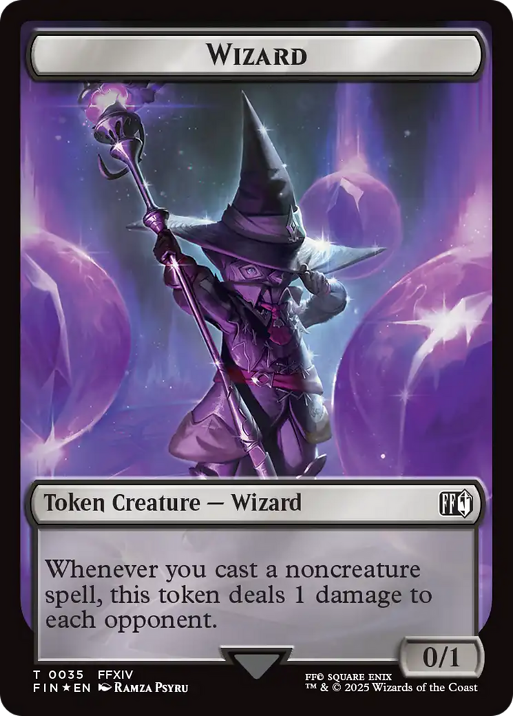 Hero (0030) // Wizard (0035) Double-Sided Token (Surge Foil) [FINAL FANTASY Tokens] | Gear Gaming Fayetteville