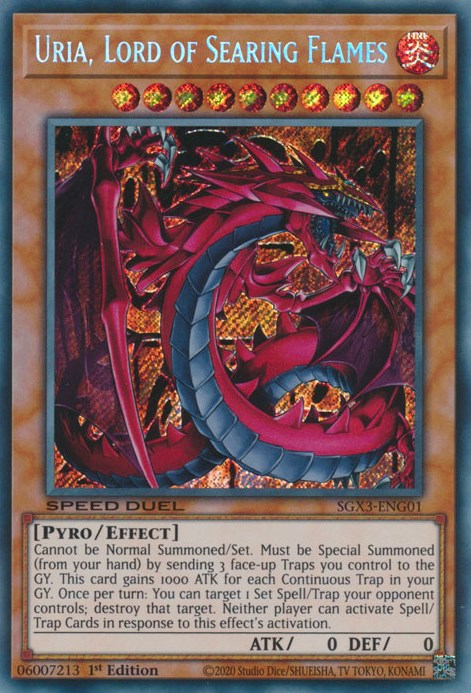 Uria, Lord of Searing Flames [SGX3-ENG01] Secret Rare | Gear Gaming Fayetteville