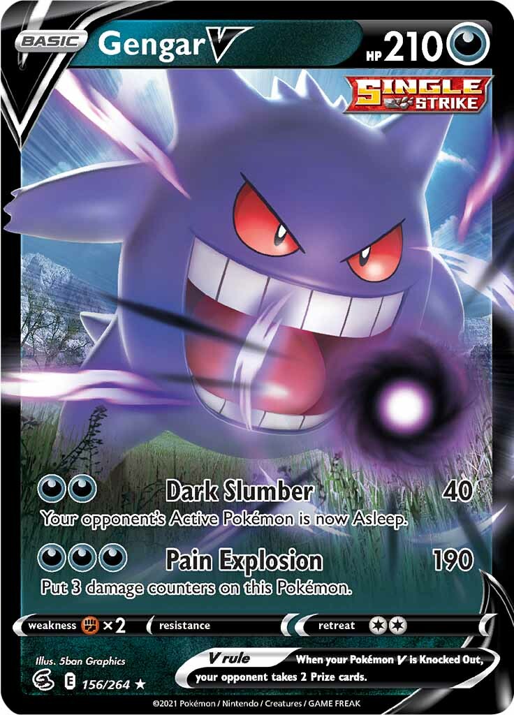 Gengar V (156/264) [Sword & Shield: Fusion Strike] | Gear Gaming Fayetteville