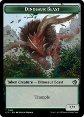 Dinosaur Beast // Dinosaur Double-Sided Token [The Lost Caverns of Ixalan Commander Tokens] | Gear Gaming Fayetteville