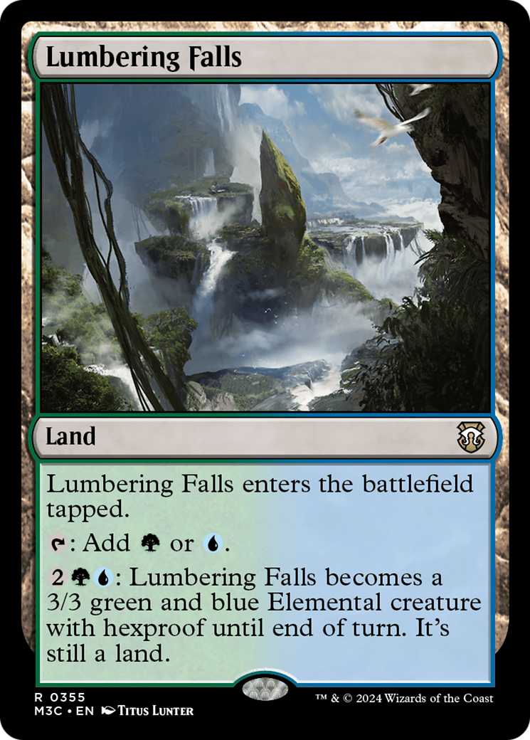 Lumbering Falls (Ripple Foil) [Modern Horizons 3 Commander] | Gear Gaming Fayetteville