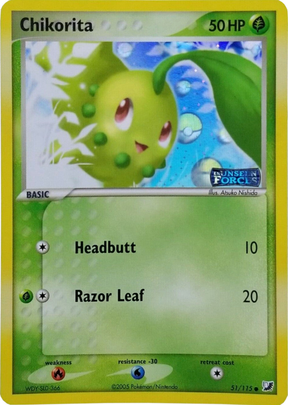 Chikorita (51/115) (Stamped) [EX: Unseen Forces] | Gear Gaming Fayetteville