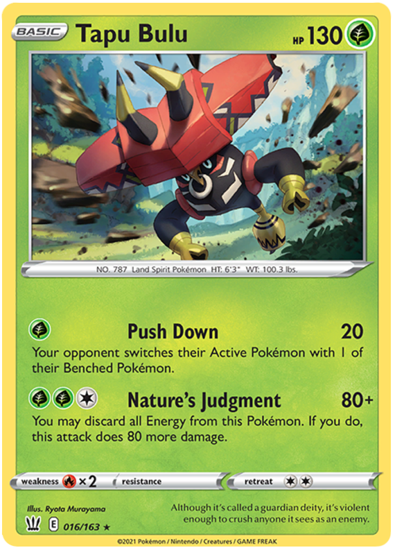 Tapu Bulu (016/163) (Theme Deck Exclusive) [Sword & Shield: Battle Styles] | Gear Gaming Fayetteville