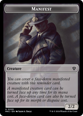 Saproling // Manifest Double-Sided Token [Murders at Karlov Manor Commander Tokens] | Gear Gaming Fayetteville