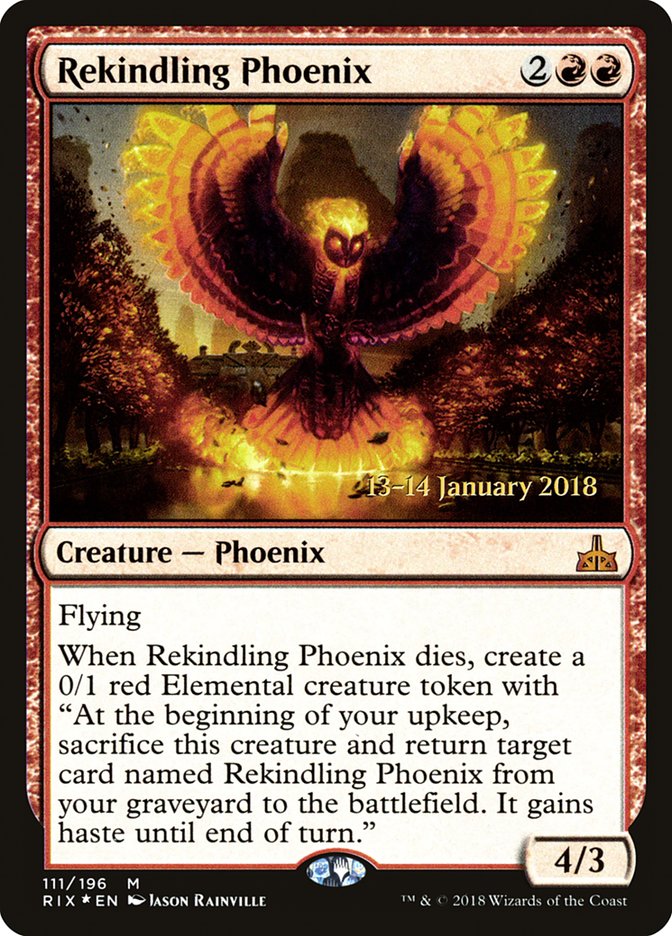Rekindling Phoenix [Rivals of Ixalan Prerelease Promos] | Gear Gaming Fayetteville