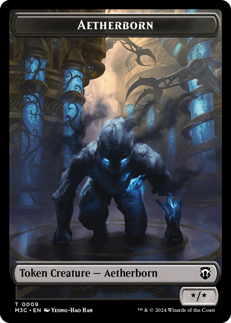 Aetherborn (Ripple Foil) // Thopter Double-Sided Token [Modern Horizons 3 Commander Tokens] | Gear Gaming Fayetteville