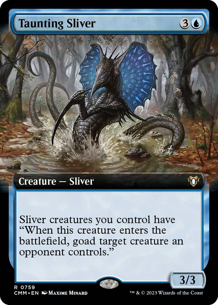 Taunting Sliver (Extended Art) [Commander Masters] | Gear Gaming Fayetteville