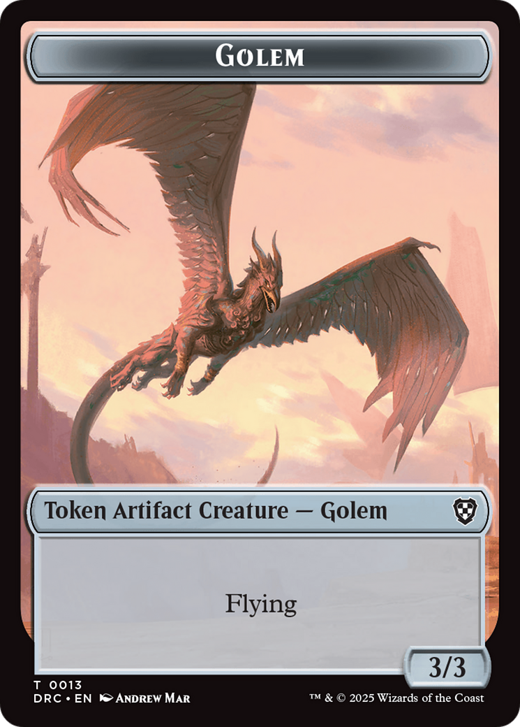 Construct // Golem (0013) Double-Sided Token [Aetherdrift Commander Tokens] | Gear Gaming Fayetteville