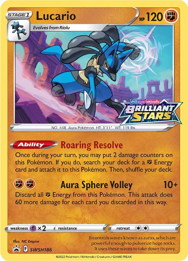 Lucario (SWSH186) (Prerelease Promo) [Sword & Shield: Black Star Promos] | Gear Gaming Fayetteville