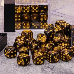 (Gold + Black) 12mm D6 block of 36 dice | Gear Gaming Fayetteville