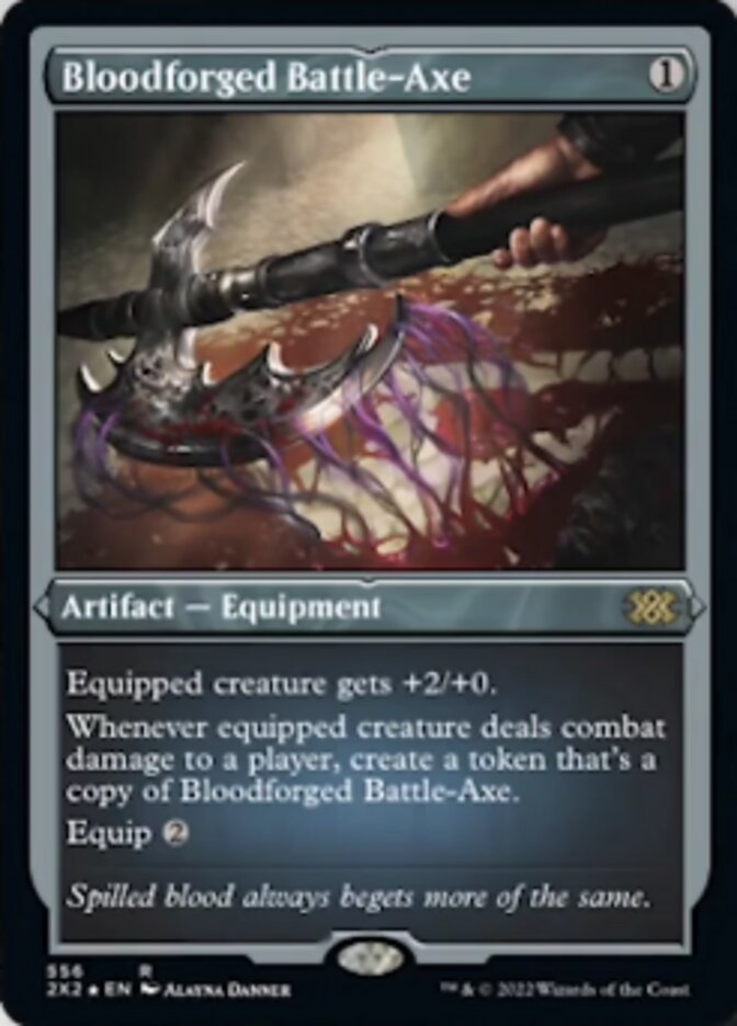 Bloodforged Battle-Axe (Foil Etched) [Double Masters 2022] | Gear Gaming Fayetteville