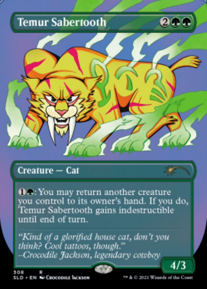 Temur Sabertooth (Borderless) [Secret Lair Drop Series] | Gear Gaming Fayetteville