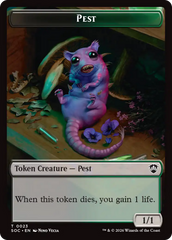 Saproling // Pest (0023) Double-Sided Token [Secrets of Strixhaven Commander Tokens] | Gear Gaming Fayetteville