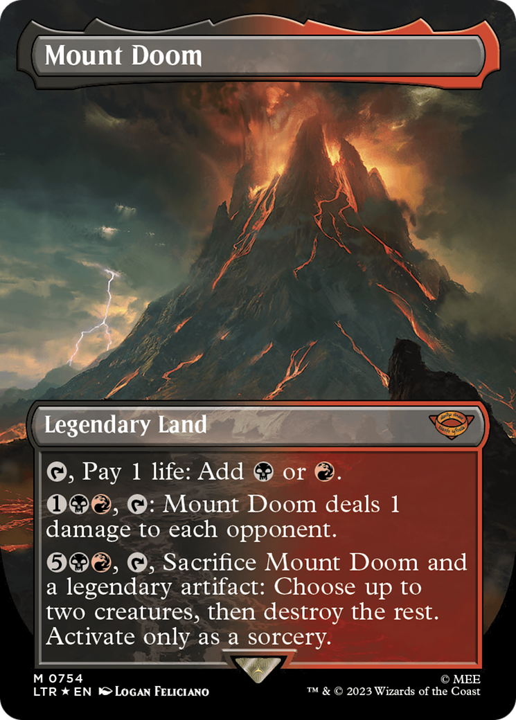 Mount Doom (Borderless) (Surge Foil) [The Lord of the Rings: Tales of Middle-Earth] | Gear Gaming Fayetteville