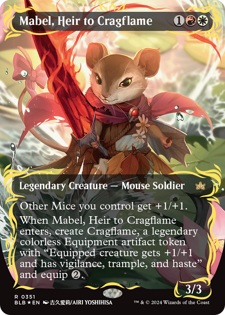 Mabel, Heir to Cragflame (Borderless) (Raised Foil) [Bloomburrow] | Gear Gaming Fayetteville