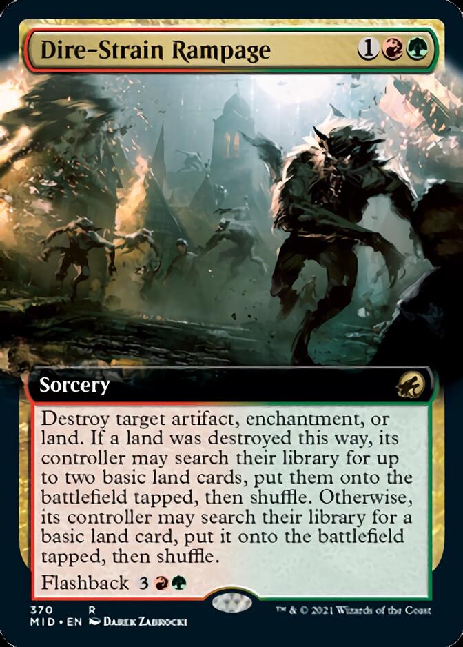 Dire-Strain Rampage (Extended Art) [Innistrad: Midnight Hunt] | Gear Gaming Fayetteville